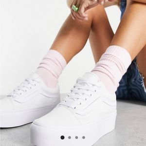 Vans Old Skool Stackform Sneaker in Triple White